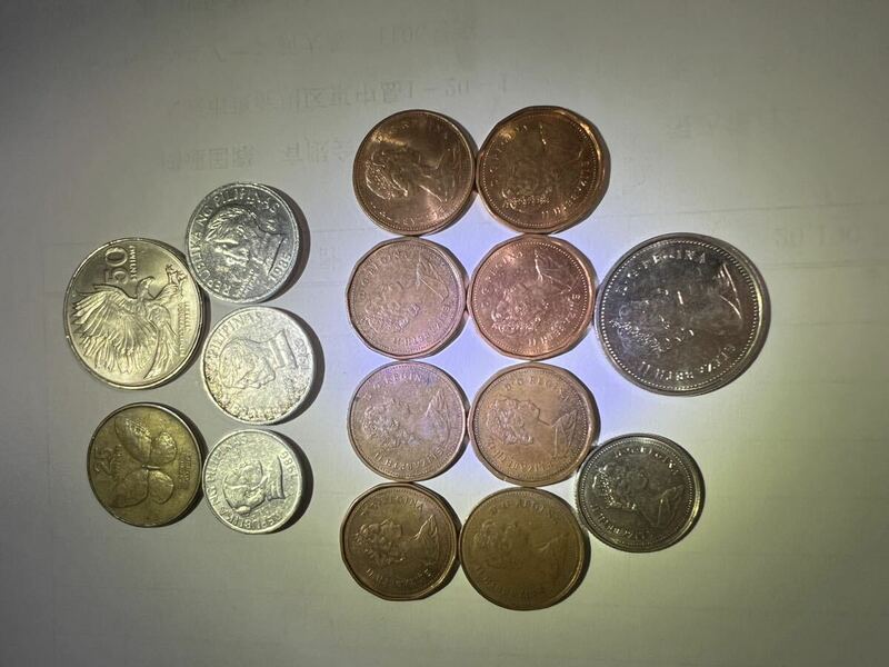 フィリピン、外国旧硬貨合計15枚セット