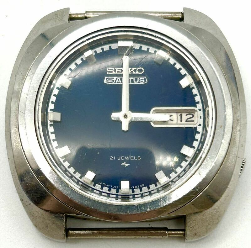 【辰】ジャンク品 SEIKO 5 ACTUS セイコー ファイブ アクタス 21石 ブルー文字盤 腕時計○カシオ・シチズン・懐中時計A899