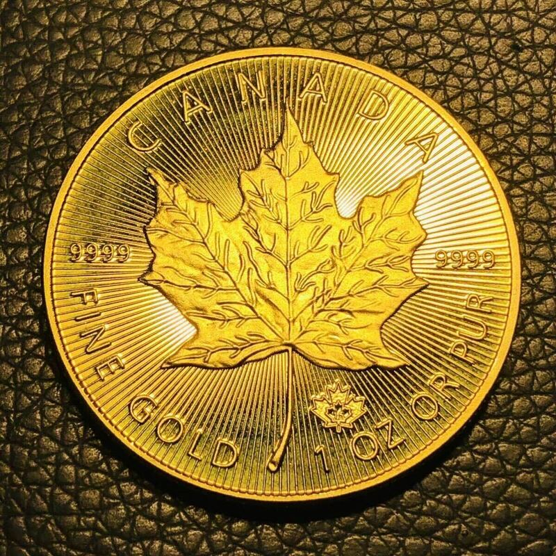 外国古銭　カナダ　エリザベス2世記念　2021年 大型金貨　メイプルリーフ金貨 カプセル付き