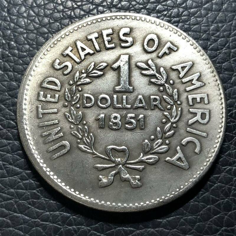 外国古銭　アメリカ　1851年　インディアン人像　１ドル　一円銀貨 大型銀貨　貿易銀　蔵