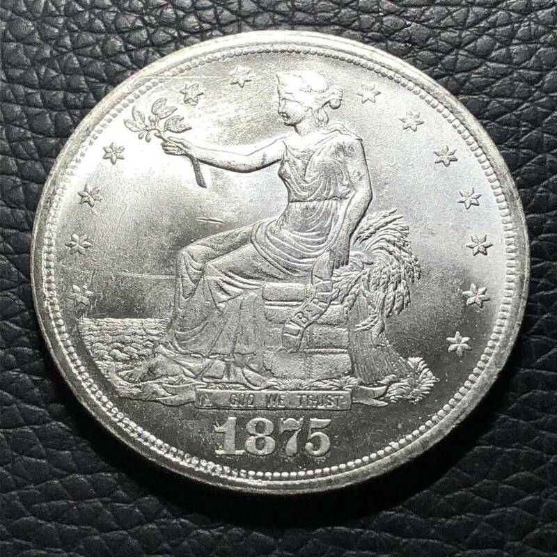 外国古銭 アメリカ 銀貨　トレードダラー 1875年 リバティ イーグル　古銭 メダル 海外 大型銀貨 