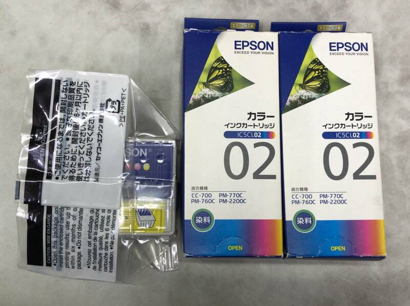 中袋未開封 EPSON エプソン 純正 カラー インクカートリッジ IC5CL02 3個セット 箱開封あり 240527EC3