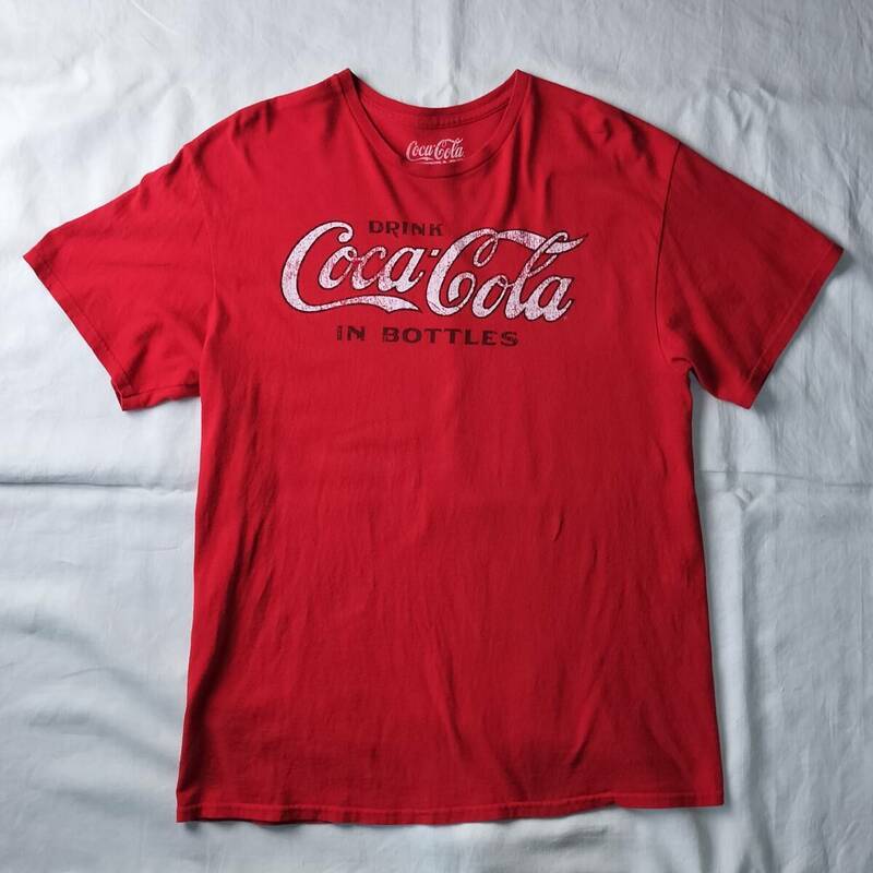 2000's~ Coca-Cola プリントTシャツ ヴィンテージ 100％コットン レッド 赤 表記Lサイズ USA輸入古着