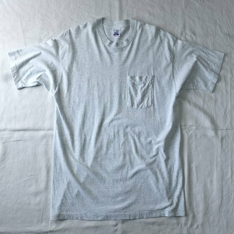 1990's MADE IN USA アメリカ製 BVD 胸ポケットTシャツ ヴィンテージ 霜降りグレー 表記XLサイズ 希少