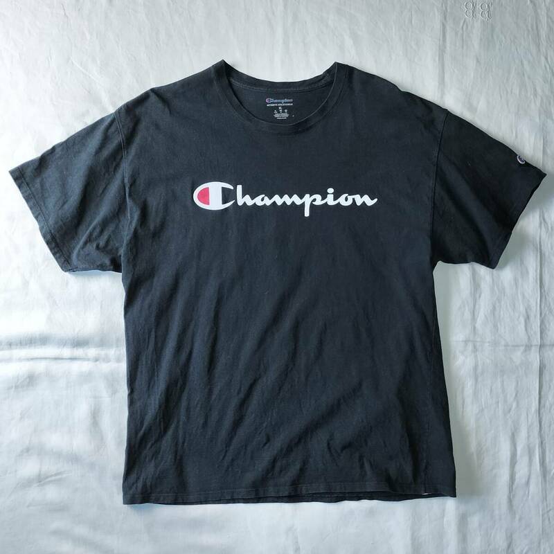 2000's Champion チャンピオンTシャツ ヴィンテージ ブラック 黒 表記XLサイズ American vintage