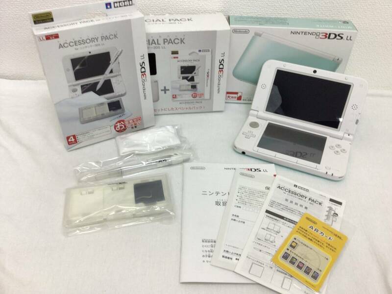 任天堂 NINTENDO 3DS LL SPR-001 本体 スペシャルパック ミント × ホワイト 初期化済み 簡易動作確認済