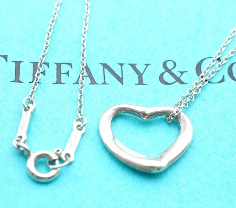 Tiffany & Co ティファニー オープンハート PERETTI ペレッティ ネックレス スターリングシルバー925 銀 2.4g 4414