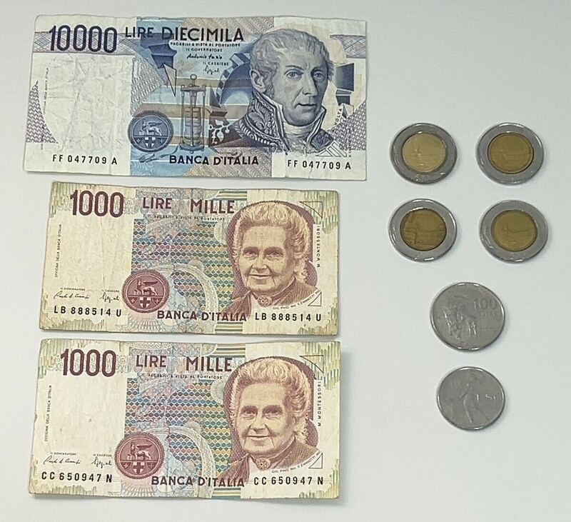 【外国通貨・古銭】イタリア リラ 旧紙幣 旧硬貨 セット コイン