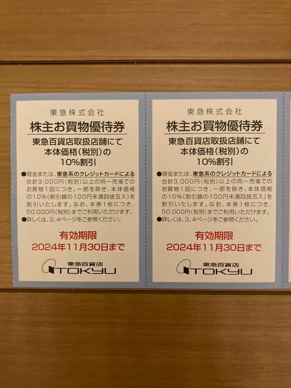 最新 東急株式会社 東急百貨店 渋谷ヒカリエShinQs 株主お買物優待券 10%割引 2枚 有効期限2024年11月30日まで 株主優待