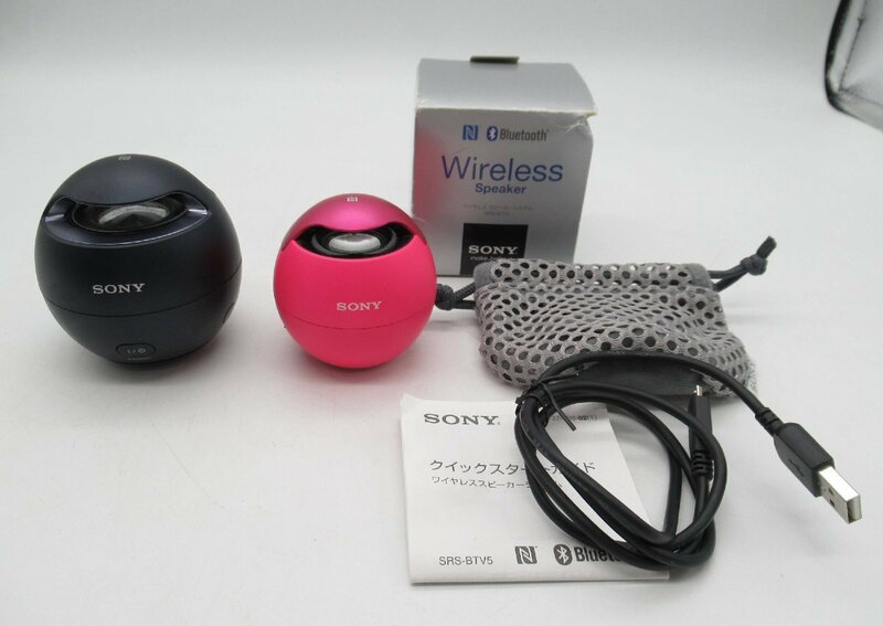 SONY ソニー SRS-X1 (ブラック） SRS-BTV5 （ピンク） ワイヤレス ポータブルスピーカー ２個セット Bluetooth☆動作確認済★N0523137