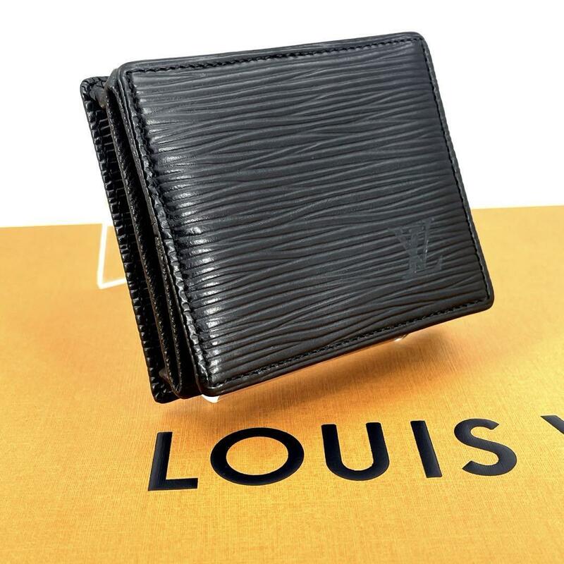 c684真贋済【ヴィトン】新品” LOUIS VUITTON エピ ポルトモネ ボワット コインケース 小銭入 M63692 コインパース ノームコア ミニマリ 黒