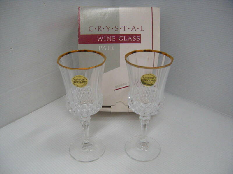 1019　メナード　非売品　 スペリアクラス 　クリスタル　ワイングラス ペア　ファイングラス