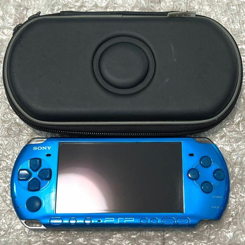〈良品・動作確認済み・最終型〉PSP-3000 本体 バイブラントブルー 専用ケース PlayStation Portable 薄型