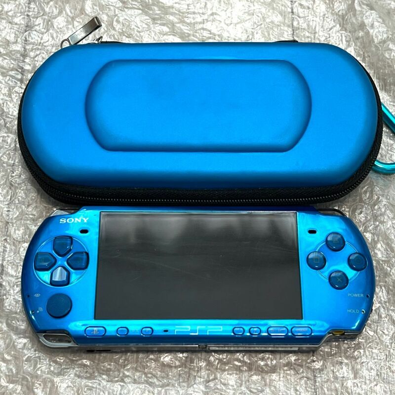 〈動作確認済み・最終型〉PSP-3000 本体 バイブラントブルー 専用ケース PlayStation Portable 薄型
