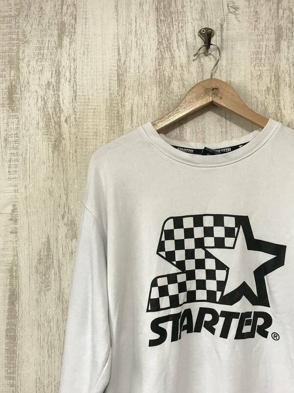 226☆【フロントロゴ スウェットシャツ】STARTER スターター トレーナー 白 XL