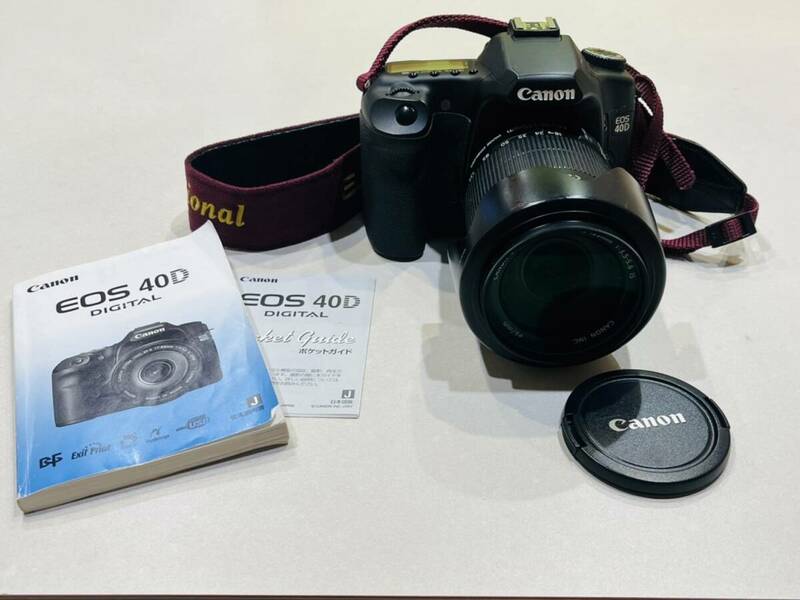 H5849 1円～【通電確認済み】Canon キャノン EOS 40D デジタル一眼レフ カメラ レンズ EF-S 18-135mm 1:3.5-5.6 IS