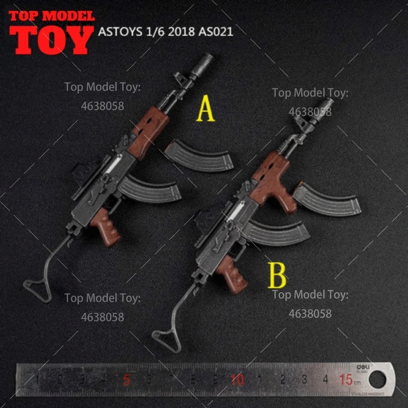 ライフル用武器モデルASTOYS-AK47,gripなし,1:6, 13cm,木目調,アクションフィギュアアクセサリー,12インチ兵士,as021