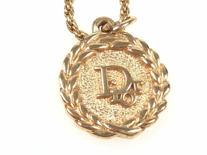 クリスチャン・ディオール　Christian　Dior　ロゴ　ネックレス　ゴールドカラー　YAS-7683