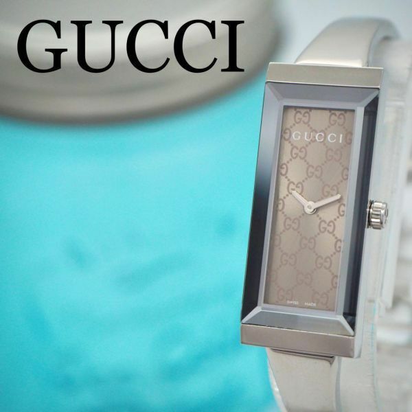 514【美品】GUCCI グッチ時計　レディース腕時計　カットガラス　箱付き