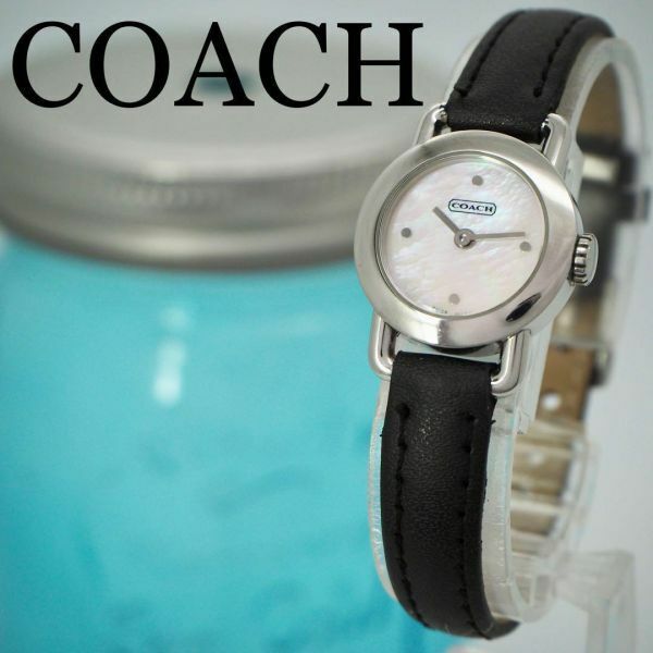 589 【美品】 COACH コーチ時計 レディース腕時計 箱付き シェル