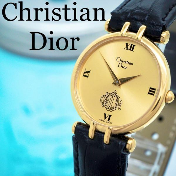 594【美品】クリスチャンディオール時計　メンズ腕時計　OH済み　新品ベルト