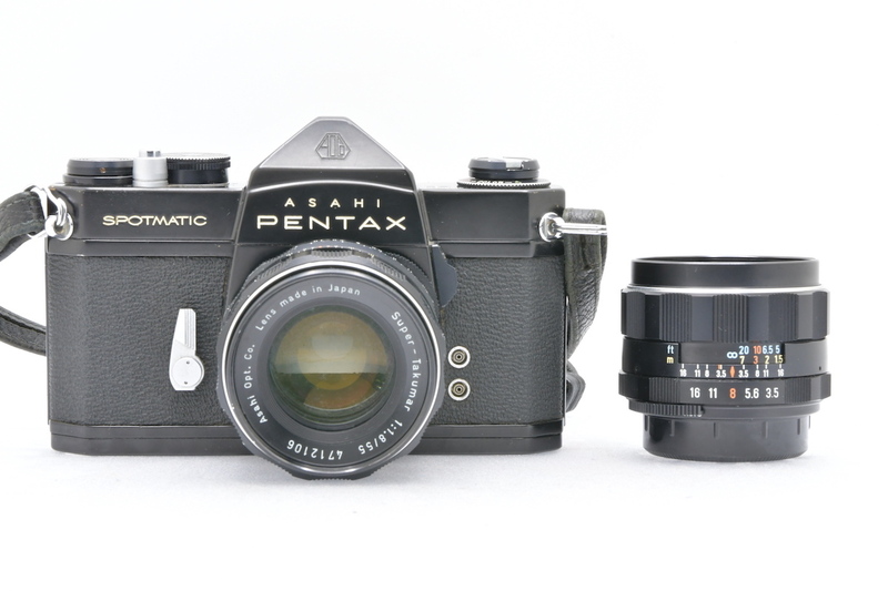 PENTAX SP + 55mm F1.8 + 28mm F3.5 ペンタックス フィルムカメラ MF一眼レフ レンズ2本セット