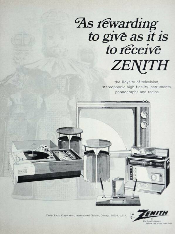 稀少！1969年ゼニス広告/Zenith/テレビ/ラジオ/ステレオ/オーディオ/電化製品/S