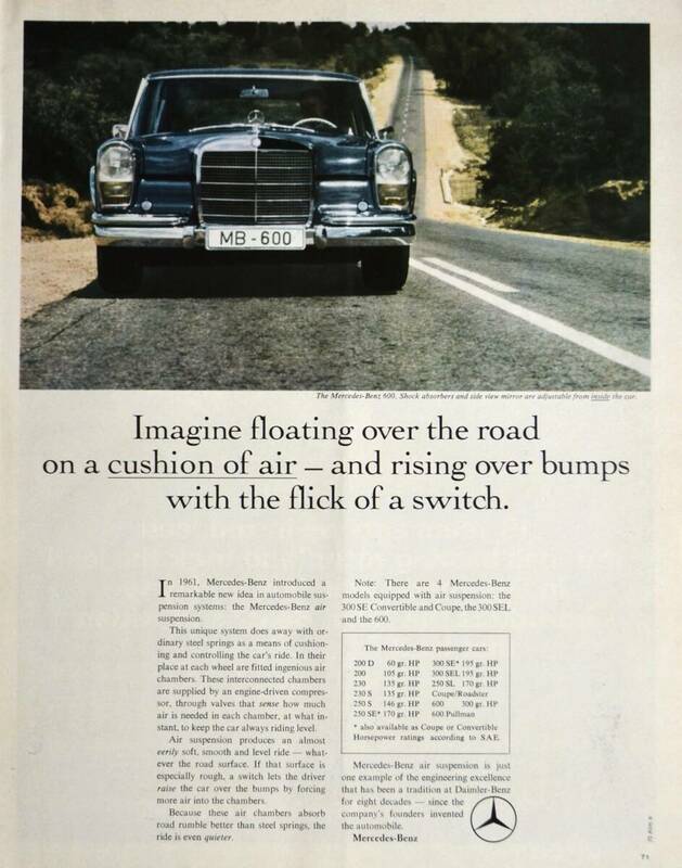 稀少！1967年メルセデス・ベンツ広告/Mercedes-Benz 600/ドイツ車/旧車/Z