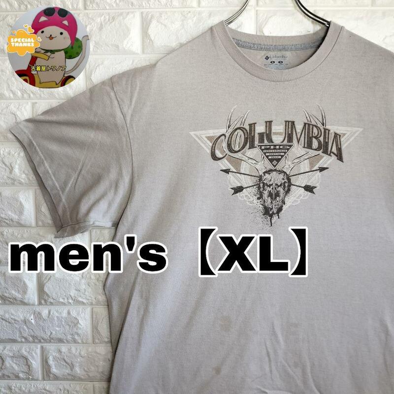 B897【Columbia】半袖Tシャツ【メンズXL】薄い茶系