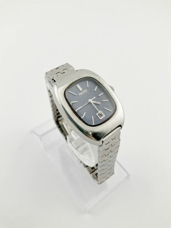 SEIKO セイコー 2205-3030 自動巻き 21石 3針 シルバー レディース 腕時計 青文字盤 (k5873)