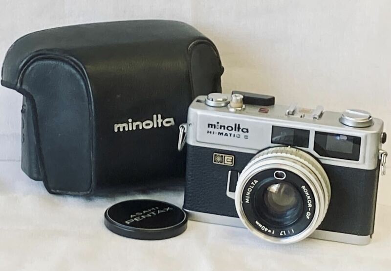 B ミノルタ ハイマテック MINOLTA HI-MATIC E 1：17 f＝40mm フィルムカメラ ケース付き 動作未確認 ジャンク