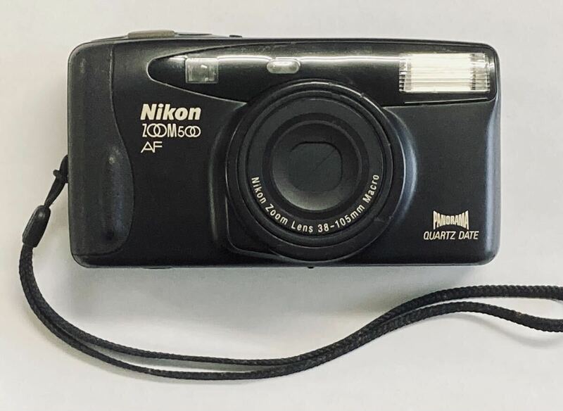 TH ニコン NIKON ZOOM500AF PANORAMA コンパクトフィルムカメラ パノラマ ブラック 動作未確認 ジャンク 