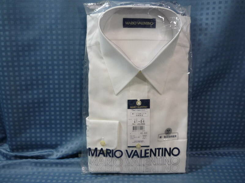未開封品　マリオバレンチノ　ドレスシャツ　サイズ４１－８４　白無地　　CHOYA（株）中国製　￥４０９５（税込）