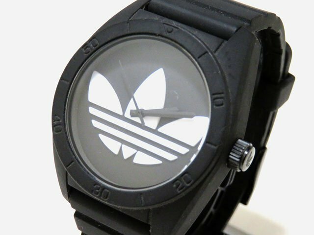 【質】★美品★アディダス/adidas サンティアゴ SANTIAGO クオーツ 腕時計 ADH6167 ブラック★