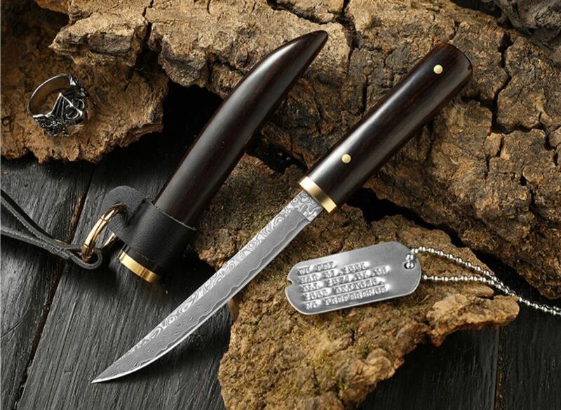 脇差武士直刀 和風ナイフコレクション日本刀型　短刀　シースナイフ　バトニング　フルタング　キャンプ　ブッシュクラフト