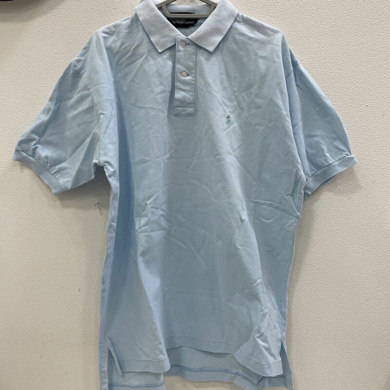 90s POLO Ralph Lauren ポロシャツ 半袖ポロシャツ ヴィンテージ　水色　Lサイズ　ラルフローレン