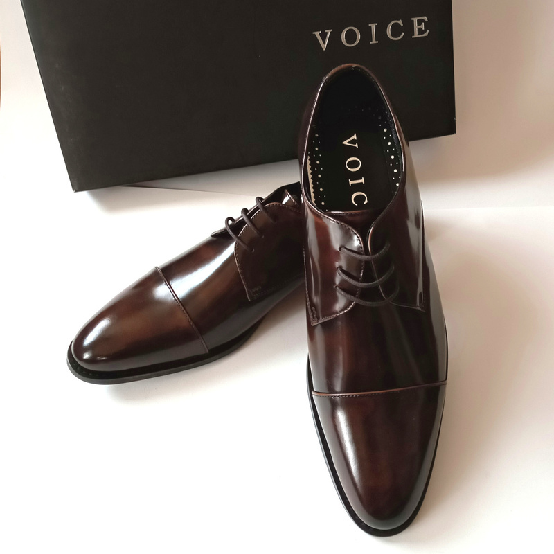 【V41】新品 VOICE ヴォイス ビジネスシューズ 紳士靴 本革 スムースレザー 24㎝　日本製 革靴 ダークブラウン茶 シークレットインソール