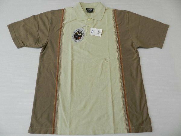 新品！■MAUI ANDSONS U.S.A！/マウイ＆サンズ！【ブラウン×模様！★サーファ＆スケーターに！】ウエア・ポロシャツ！/Lサイズ