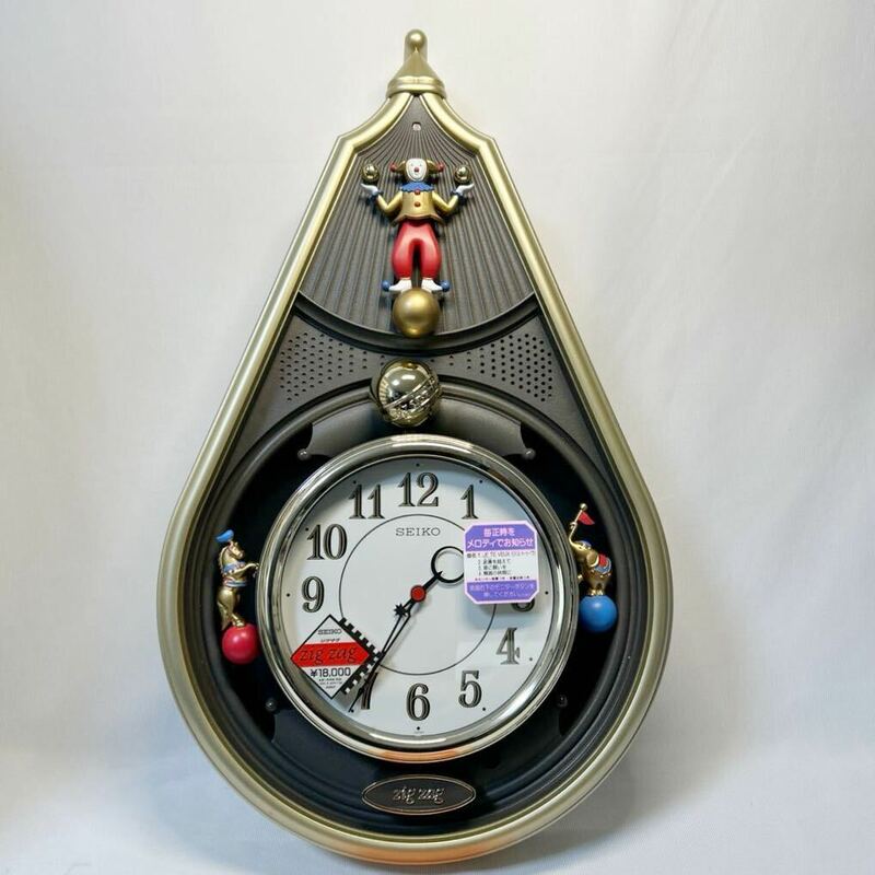 【未使用】SEIKO セイコー　クオーツ　クロック　壁掛け時計　メロディ・飾り付き　高さ51.5cm 元箱なし　保管品
