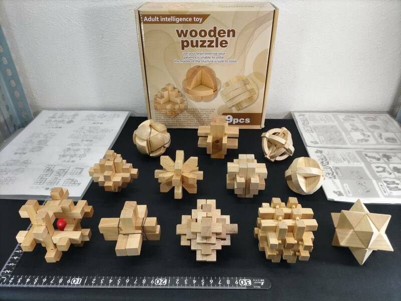 ■送料無料！■まとめて■大人のための木製パズル■立体パズル■３Ｄ■組木■ウッドパズル■wooden puzzle■ウッドパズル・１２個セット！