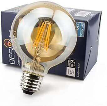 BESLAM LED電球 エジソン電球 調光器対応 40W形相当 E26 電球色 2200K 400lm LED 調光 電球 フィ