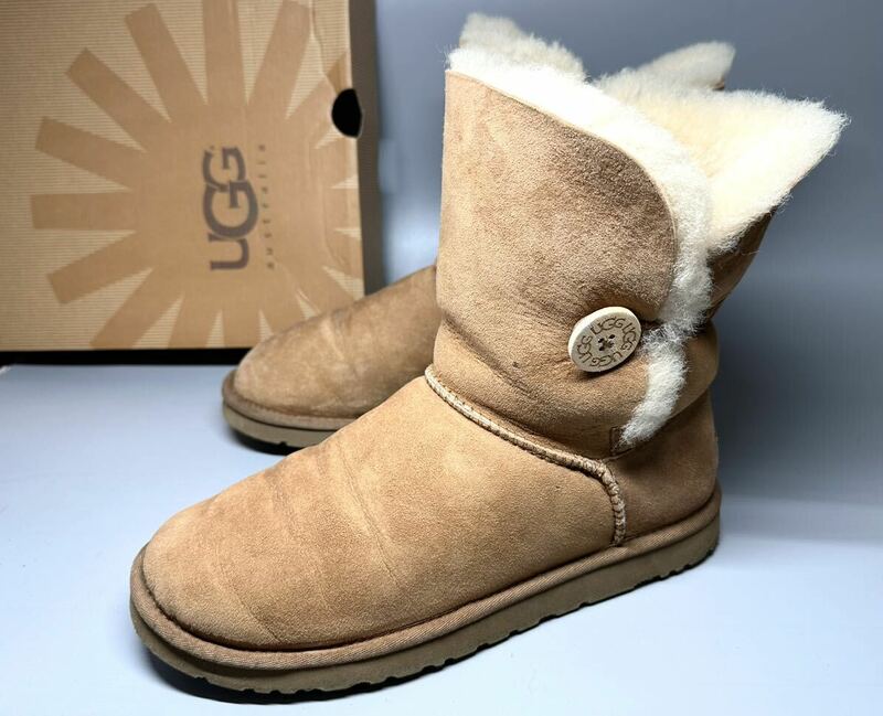 【即決】★箱付★ UGG メンズ 26cm アグ ブーツ シューズ 茶色 ライトブラウン ムートン 5803 W BAILEY 冬 