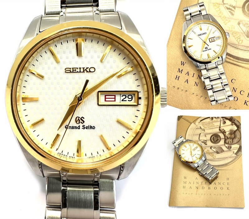 レア　美品　定価41万　GRAND SEIKO　グランドセイコー　GS　SBGT038　K18　金無垢ベゼル　アラビア　デイデイト　9Fクォーツ メンズ　時計