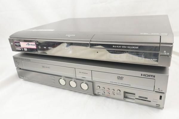 EM-102582 〔ジャンク/通電OK〕 ブルーレイ+DVDレコーダー 2台セット [BD-AV10・DV-ACV32] (シャープ sharp) 中古