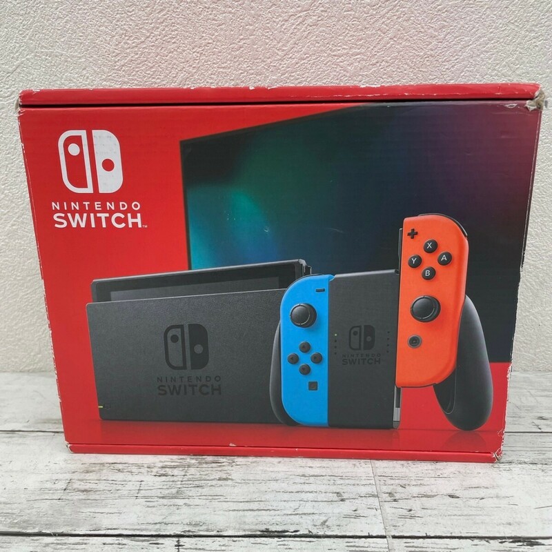 【Ｋ】 Nintendo ニンテンドースイッチ Switch 任天堂 ネオンブルー ネオンレッド SWITCH 動作未確認済 未使用 箱痛み有【5176】