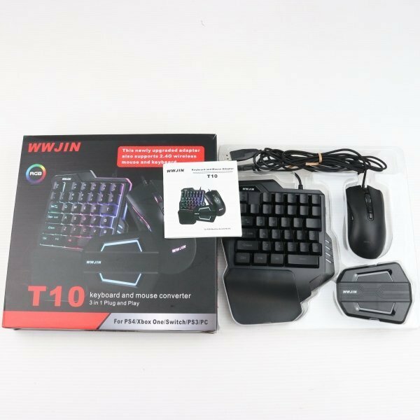 【訳あり】[PC][PS4]WWJIN「T10」有線ゲーミンング片手キーボードとマウスセット 60015672