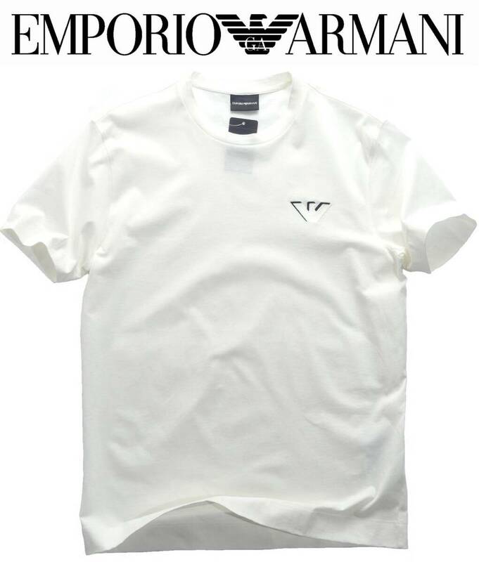 春夏物37,000円新品EMPORIO ARMANIアルマーニ★無地プレーンが好きだけどクラス感が欲しい。そんな方にお勧めの白T【欧米3XL＝日本3～4XL】