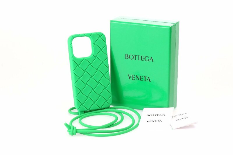 ボッテガ・ヴェネタ ストラップ テックラバー Iphone13 Pro アイフォンケース ピスタチオ BOTTEGA VENETA 中古品 USED Aランク/6840
