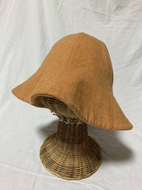 男女兼用　エスニック系　オレンジハット　５７cm　色遣いをポイントにお洒落を～　使いやすいコットンハット帽子　