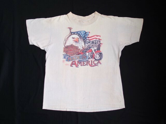 80'S USA製 ビンテージ 3D EMBLEM HARLEY-DAVIDSON Tシャツ / 80年代 ヴィンテージ 3Dエンブレム ハーレーダビッドソン バー＆シールド